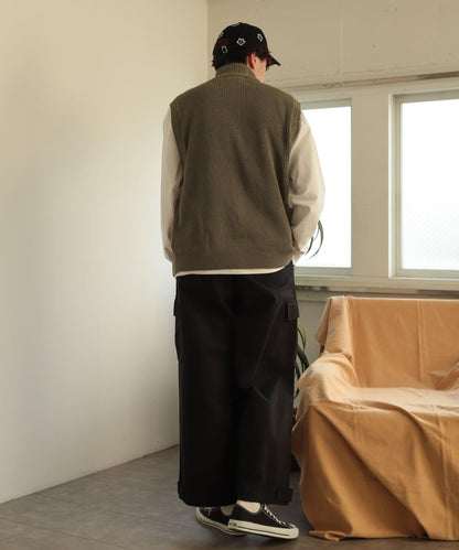 水洗工裝寬鬆長褲
