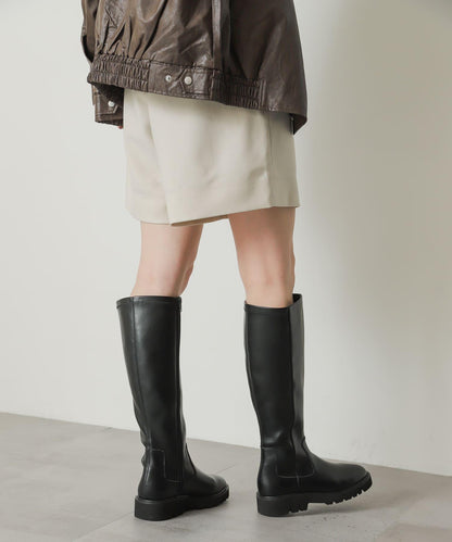 厚底長筒靴