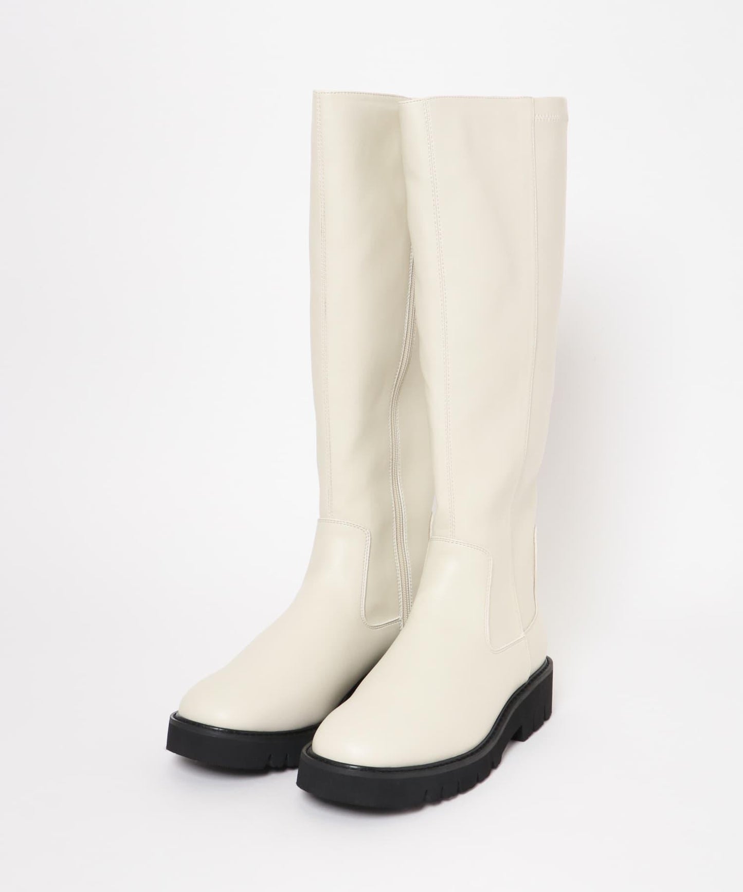 厚底長筒靴