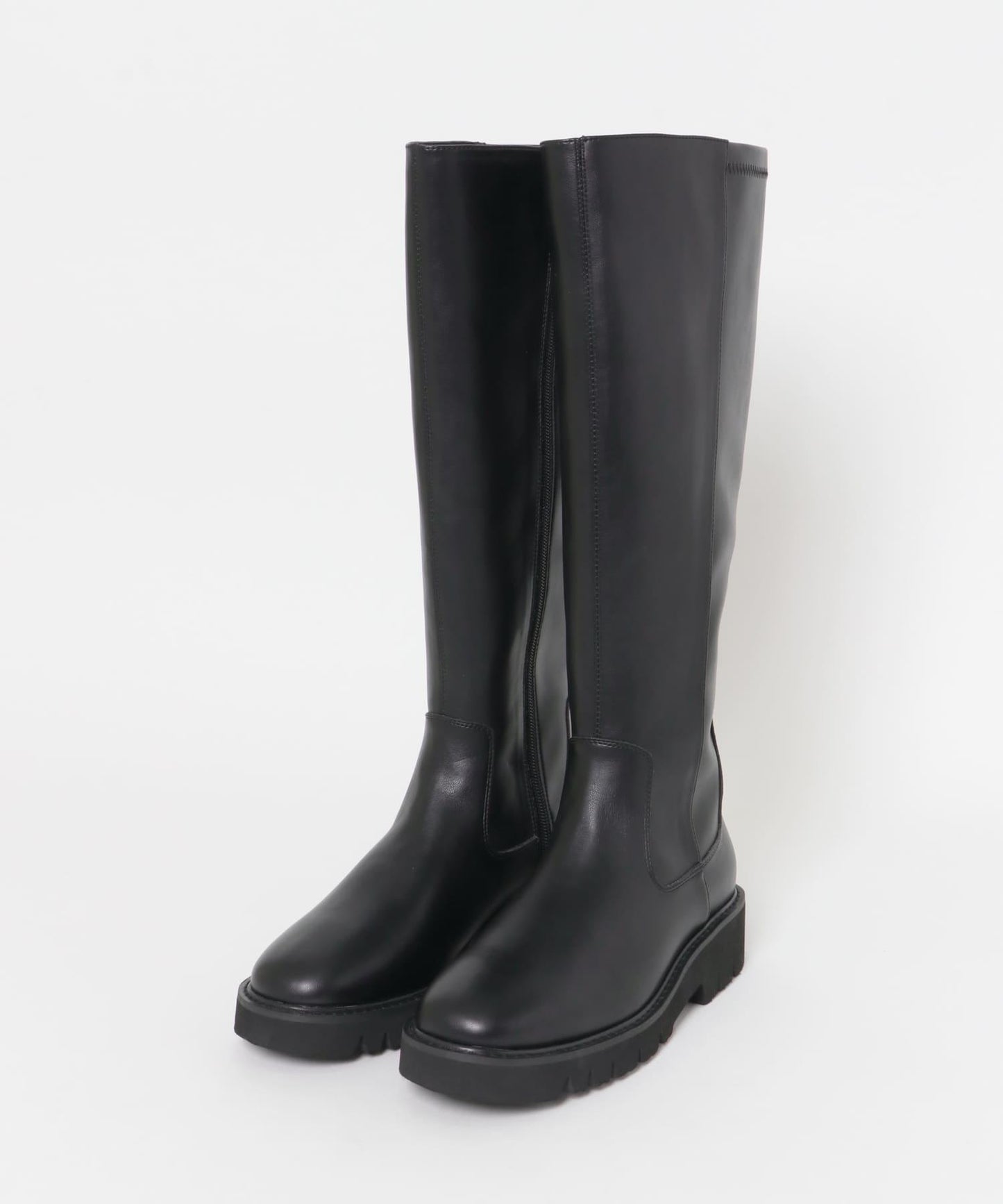 厚底長筒靴