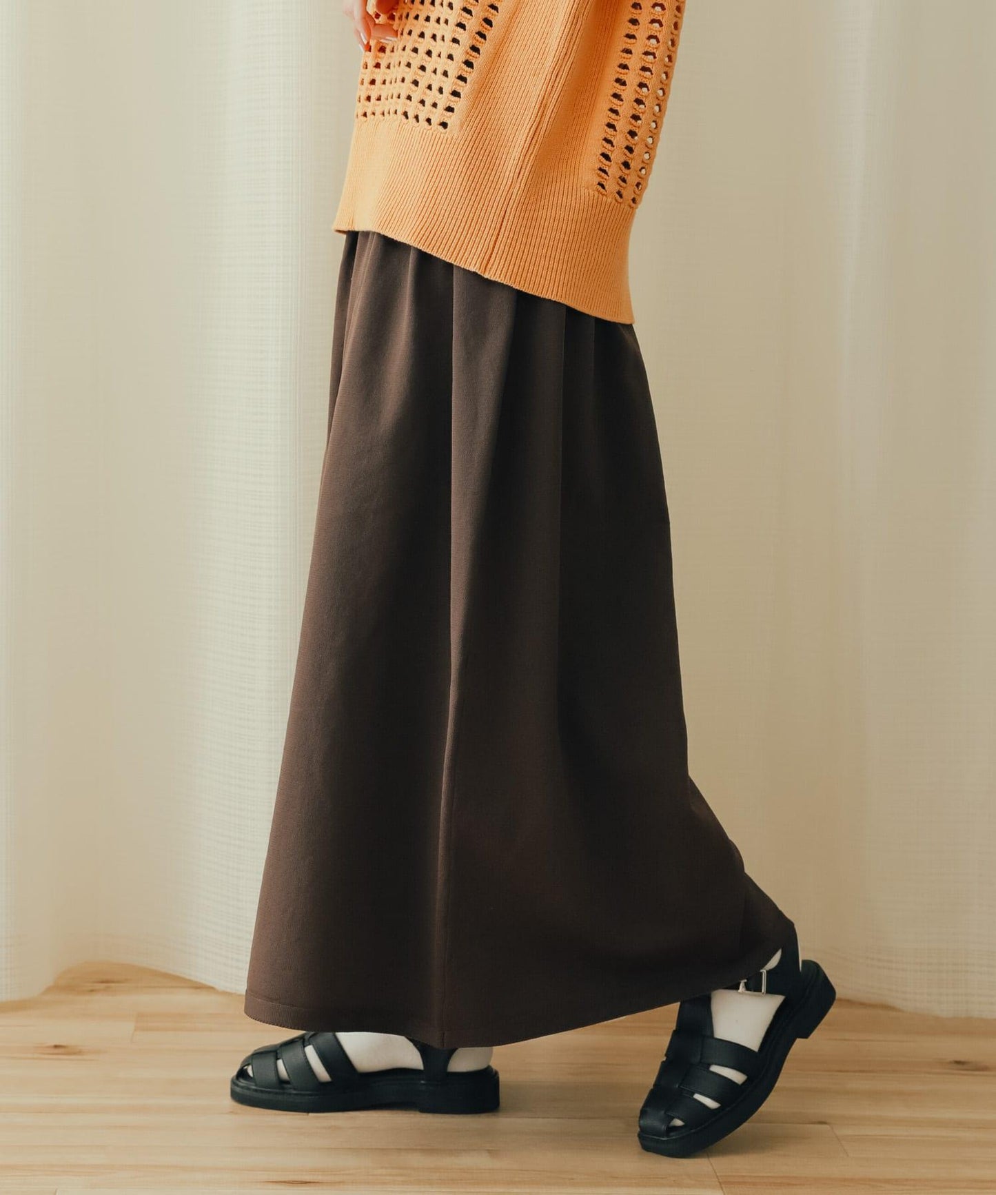 褶皺蓬鬆針織半身裙