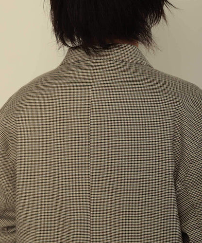 格紋雙排扣寬鬆西裝夾克