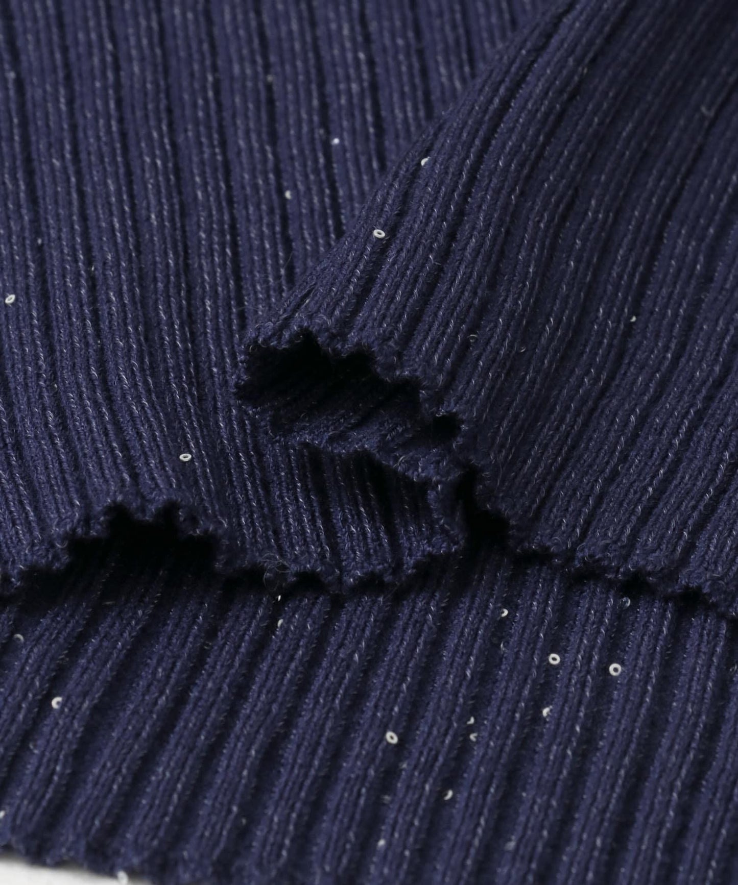 可水洗亮片拼色修身針織衫