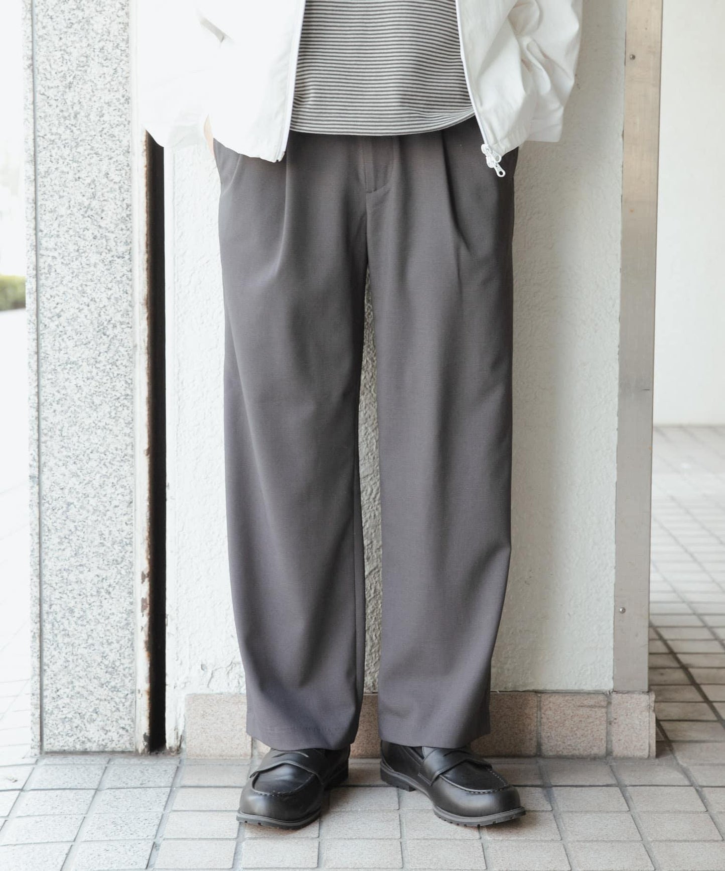 雙褶寬腿褲