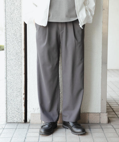 雙褶寬腿褲