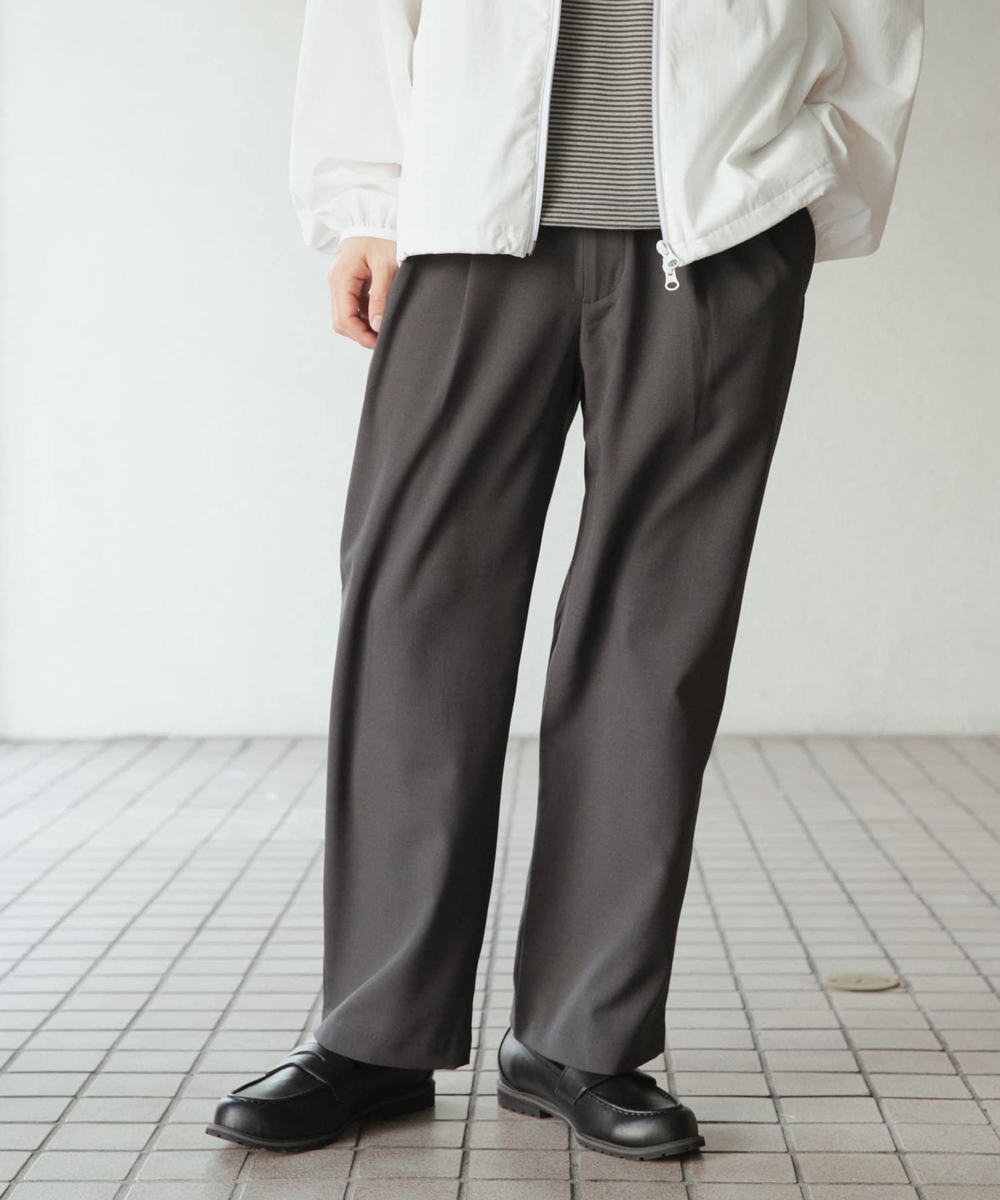 雙褶寬腿褲