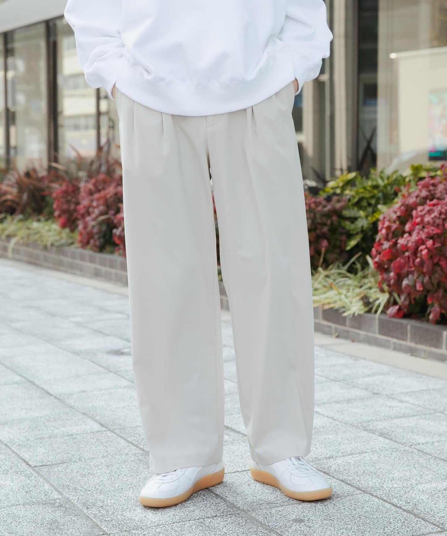雙褶寬腿褲