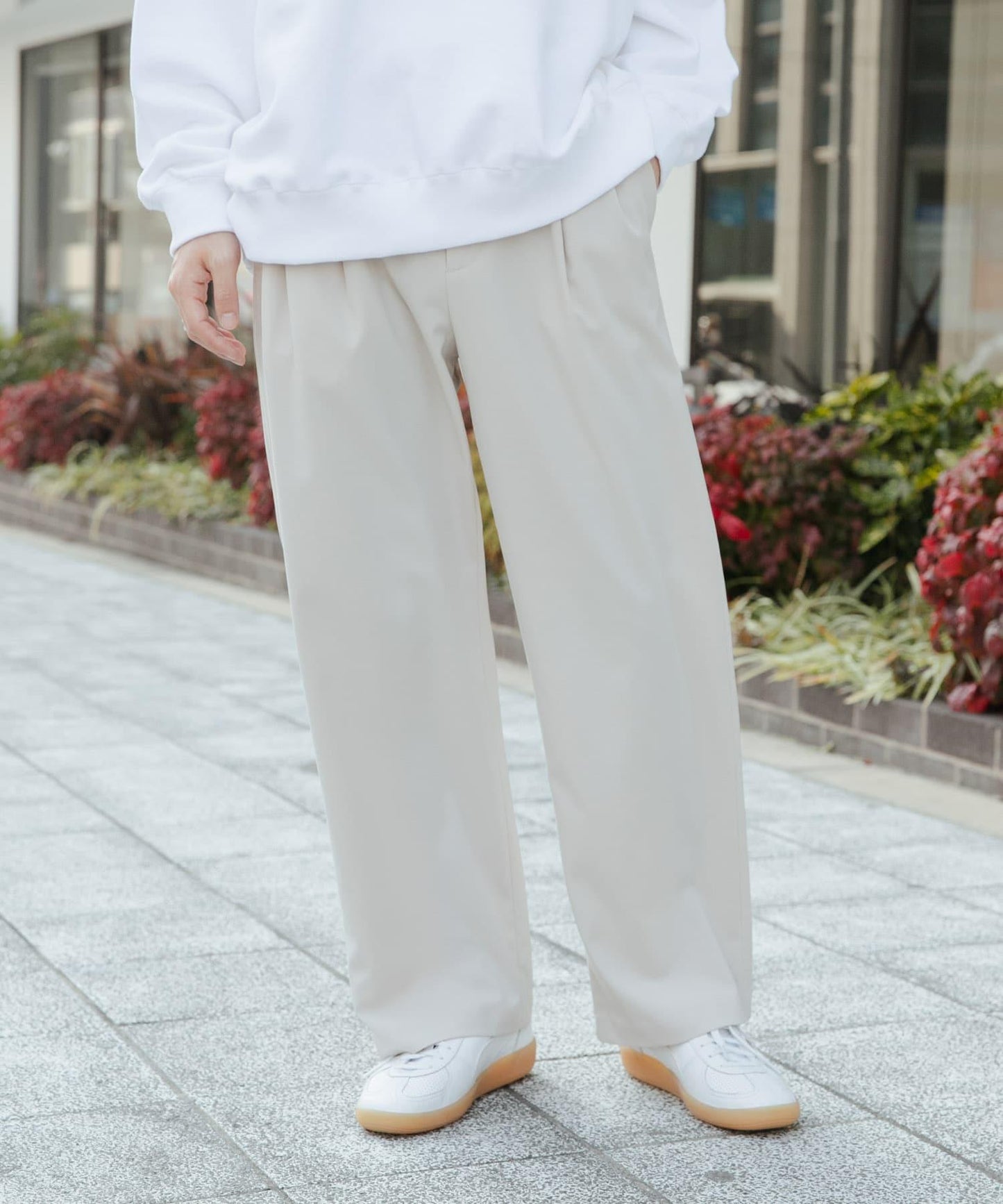 雙褶寬腿褲