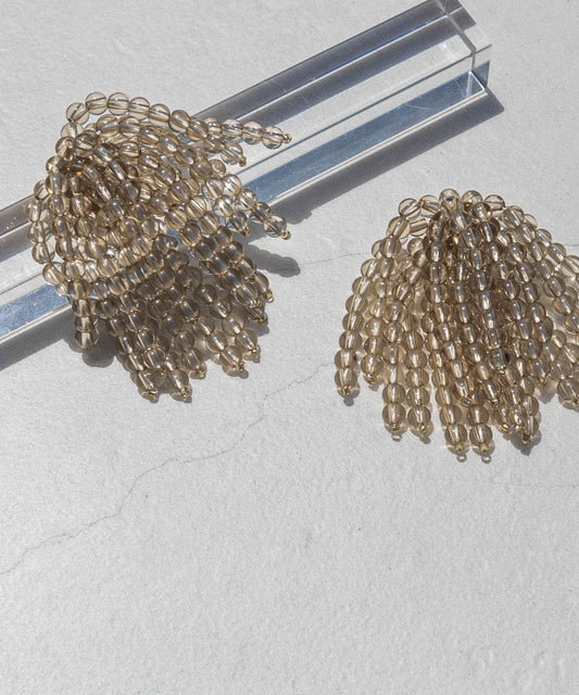 彩色珠子流蘇耳環