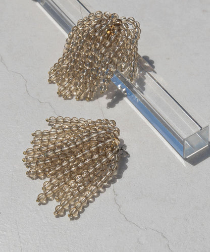 彩色珠子流蘇耳環