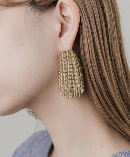 彩色珠子流蘇耳環