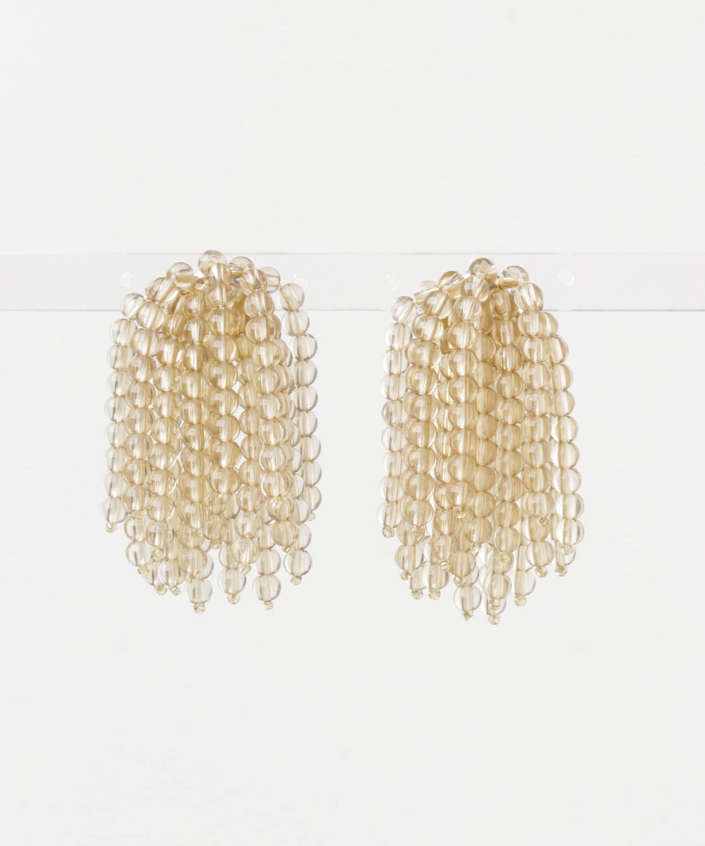 彩色珠子流蘇耳環