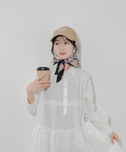 拼色圖案絲巾