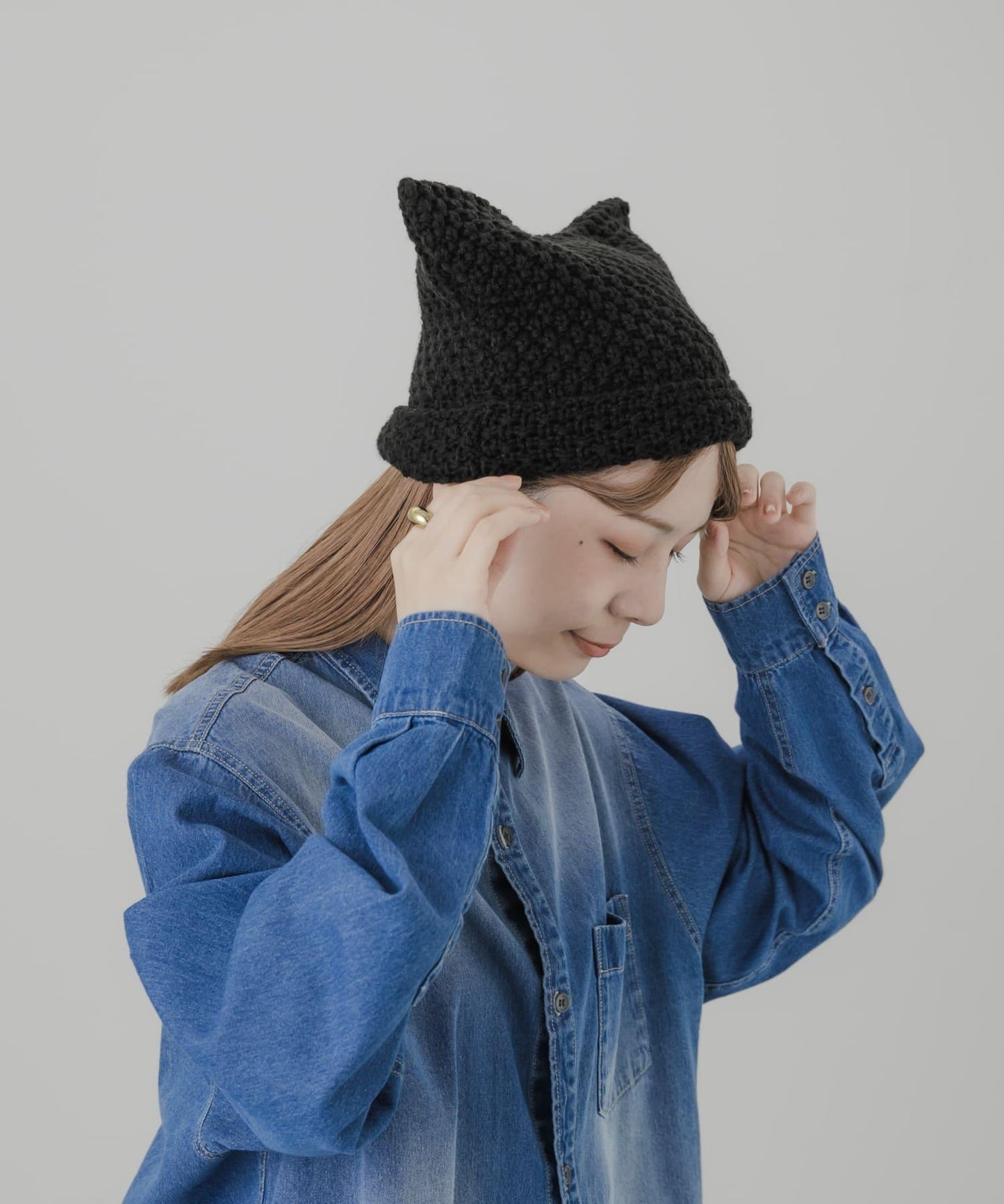 貓耳針織帽
