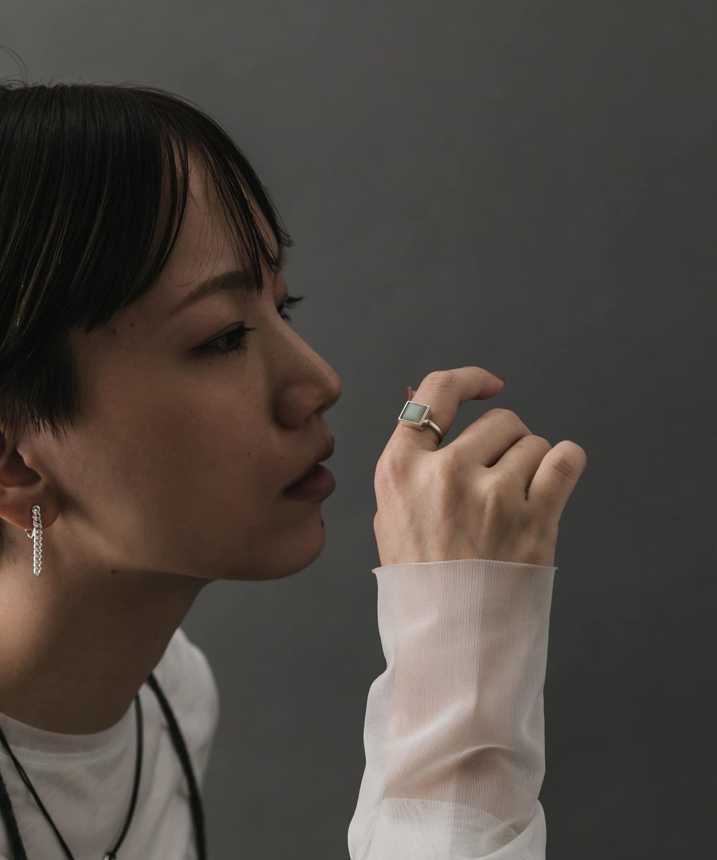 so’方形天河石戒指