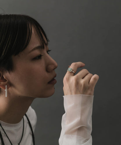 so’方形天河石戒指