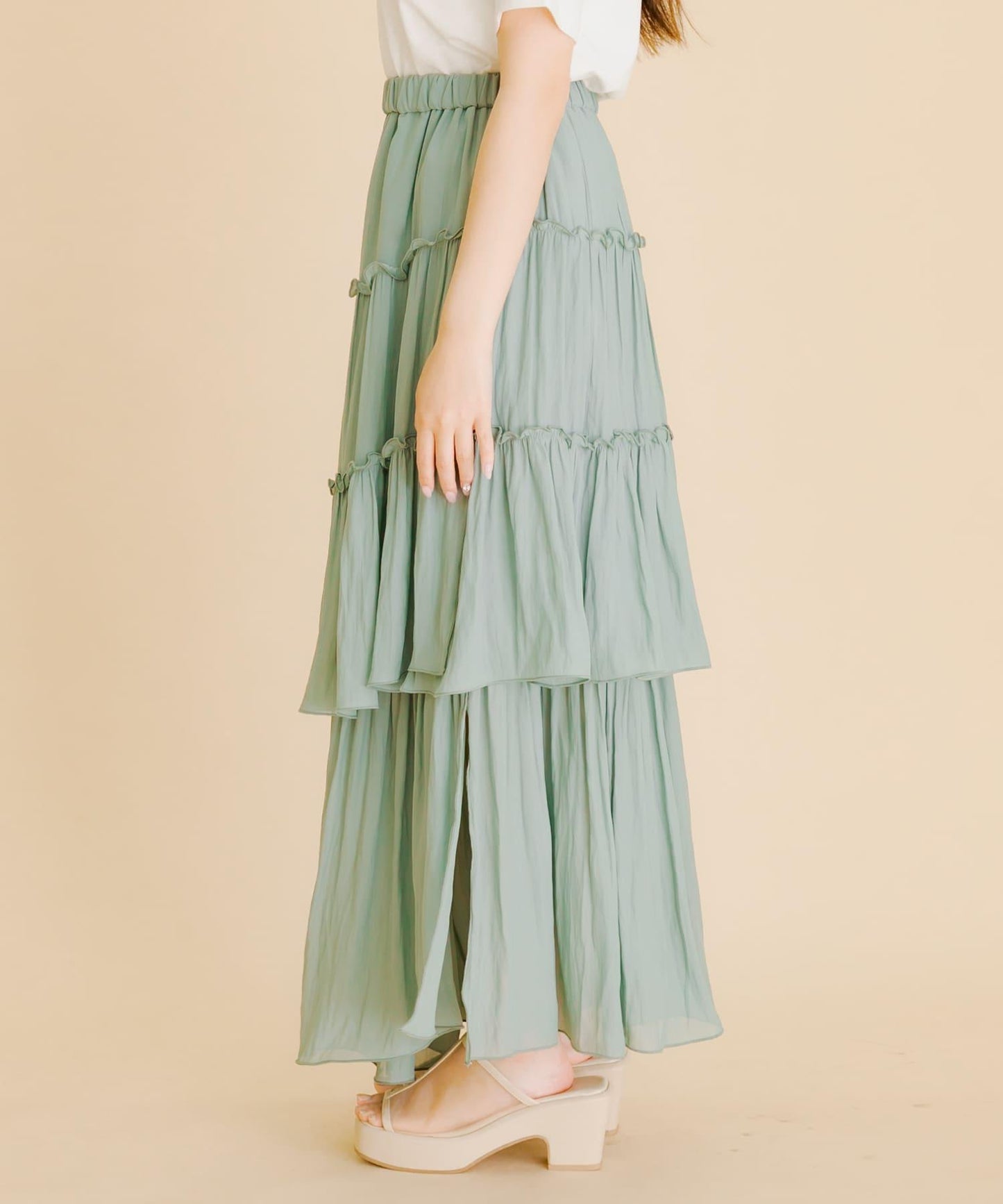 不規則層疊長裙