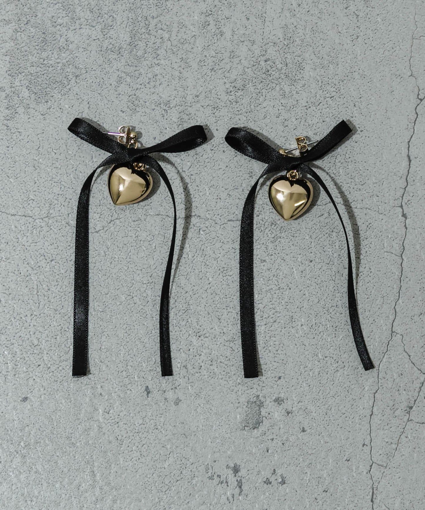 緞帶蝴蝶結愛心耳環