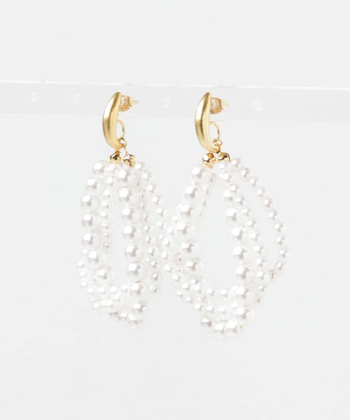 珍珠顆粒圓環耳環