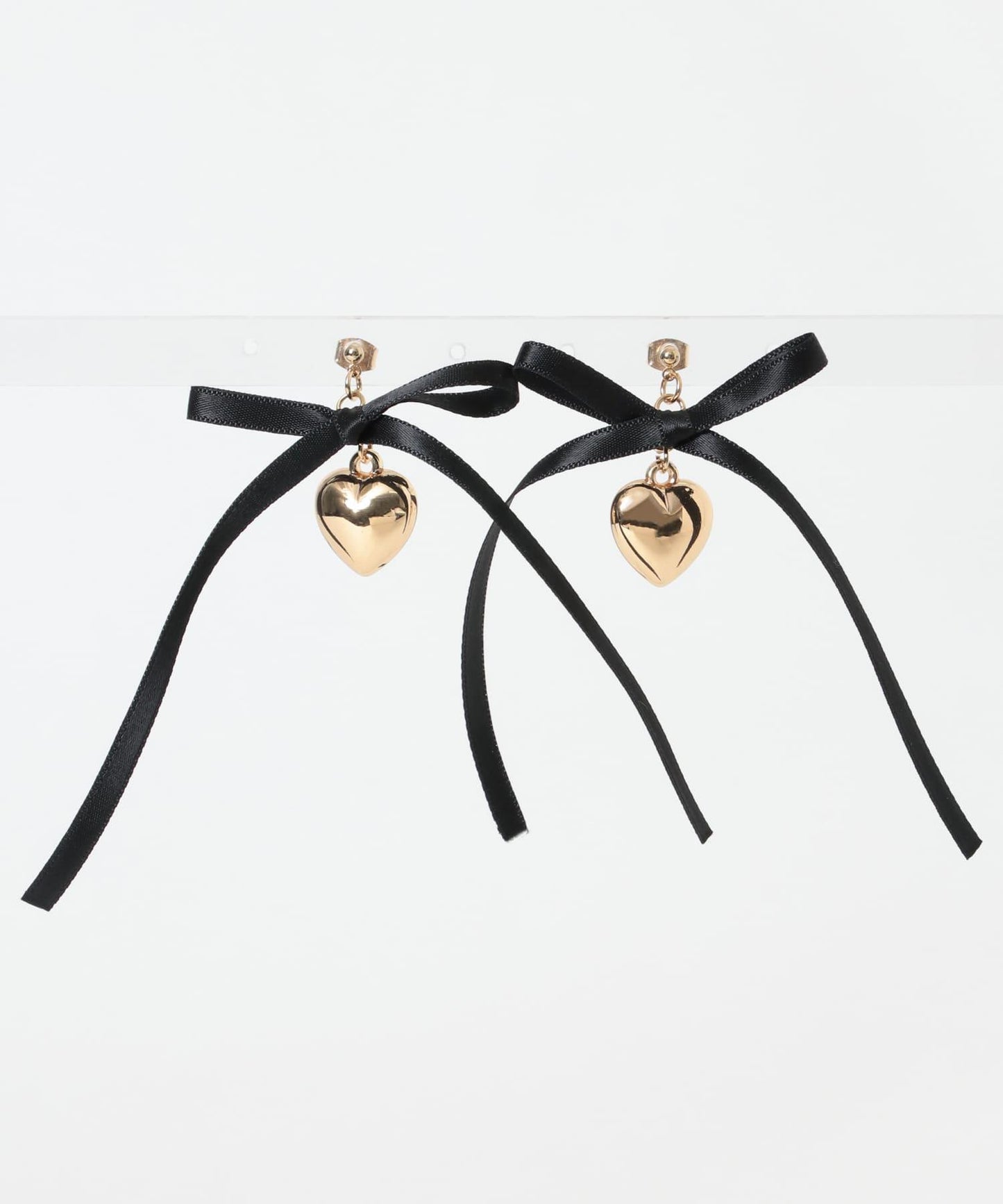 緞帶蝴蝶結愛心耳環