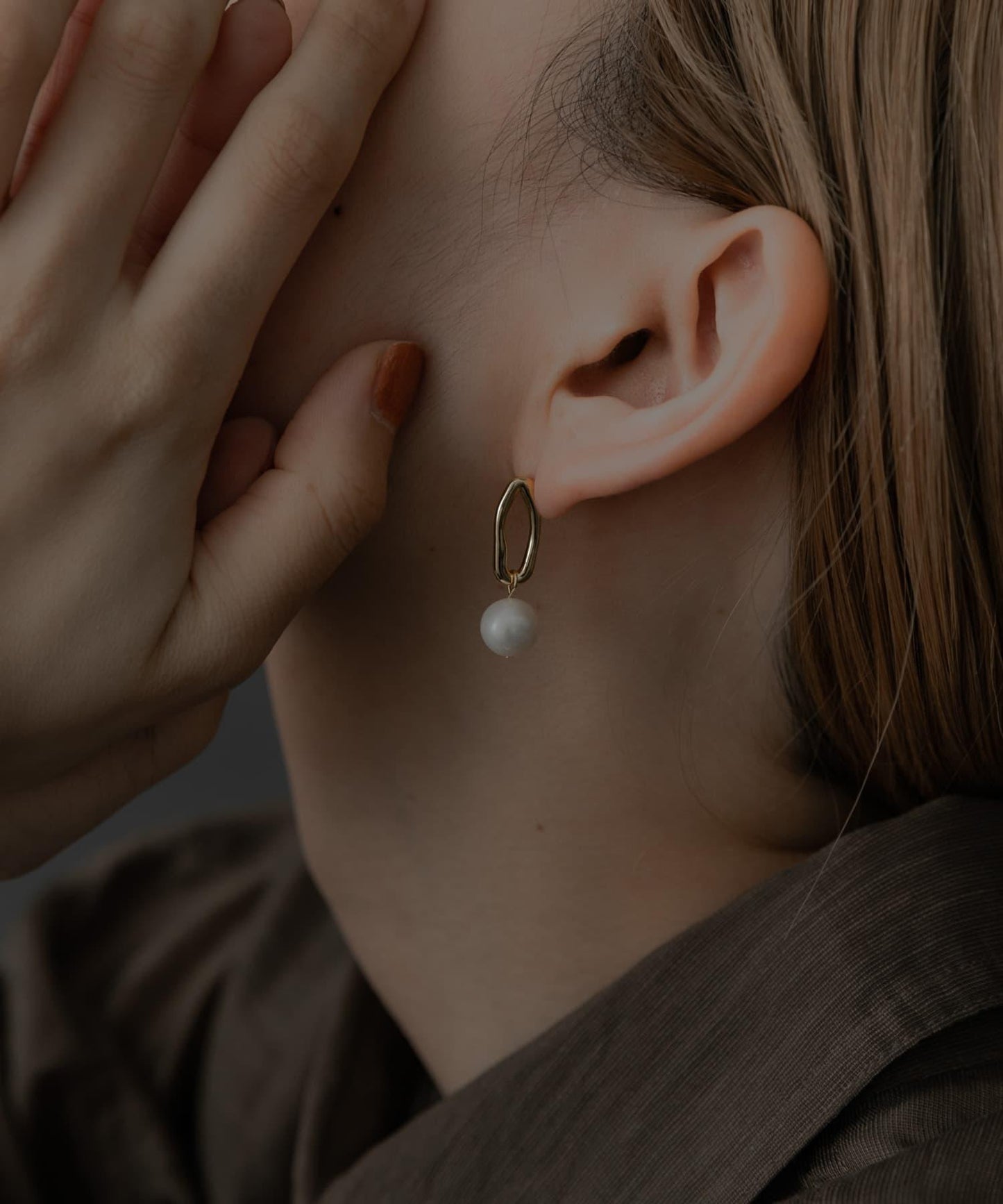 SMELLY so’珍珠水滴耳環