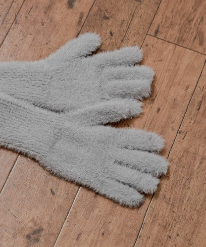 長款毛絨針織手套