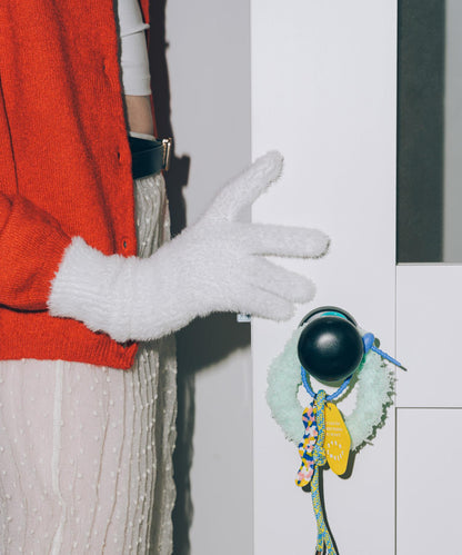 長款毛絨針織手套