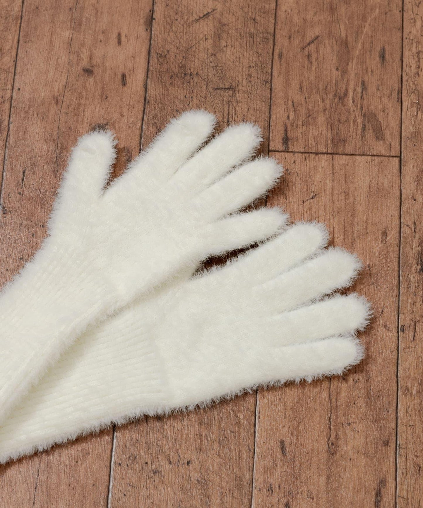 長款毛絨針織手套