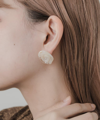 玫瑰造型樹脂耳環