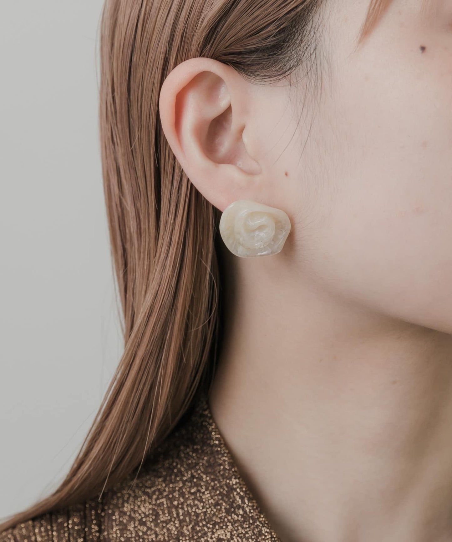 玫瑰造型樹脂耳環