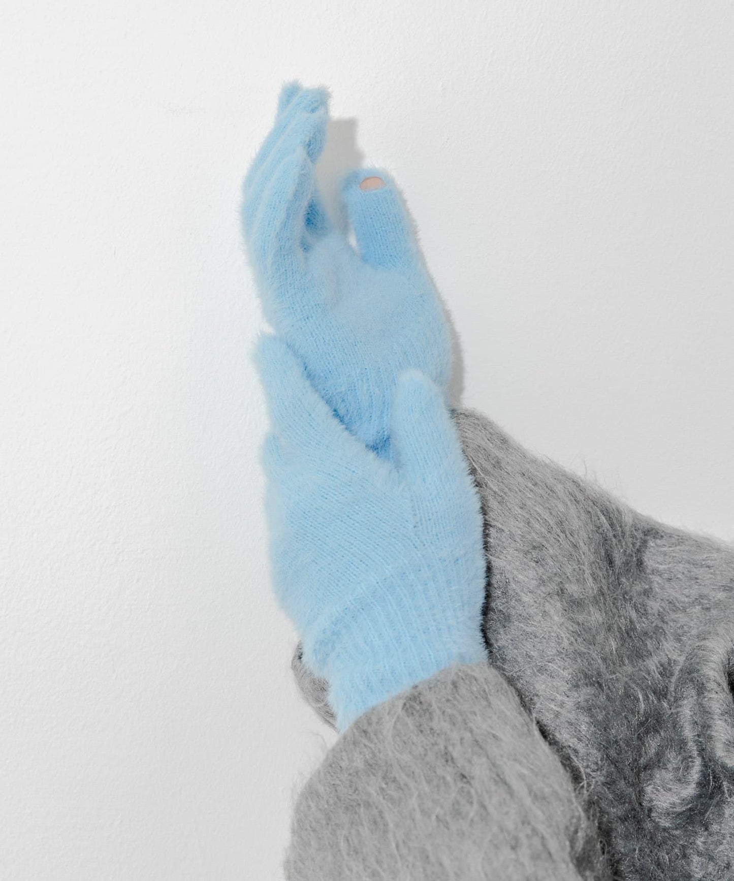 長款毛絨針織手套