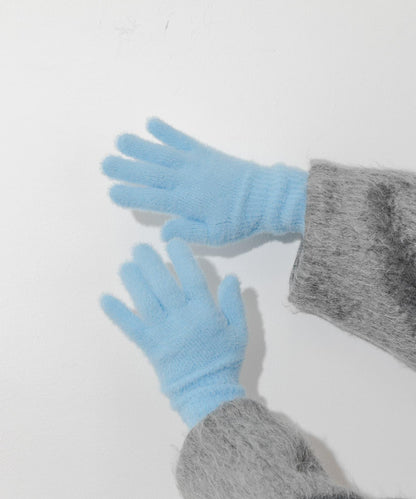 長款毛絨針織手套