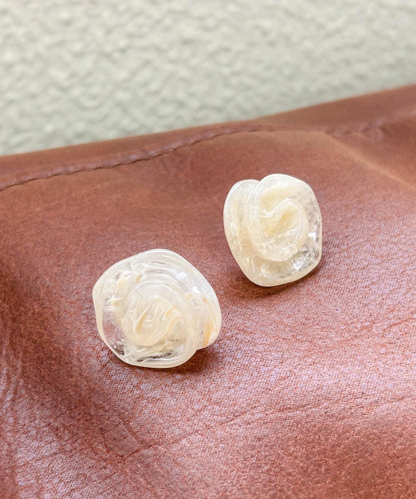 玫瑰造型樹脂耳環