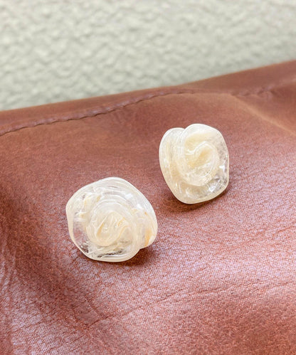 玫瑰造型樹脂耳環