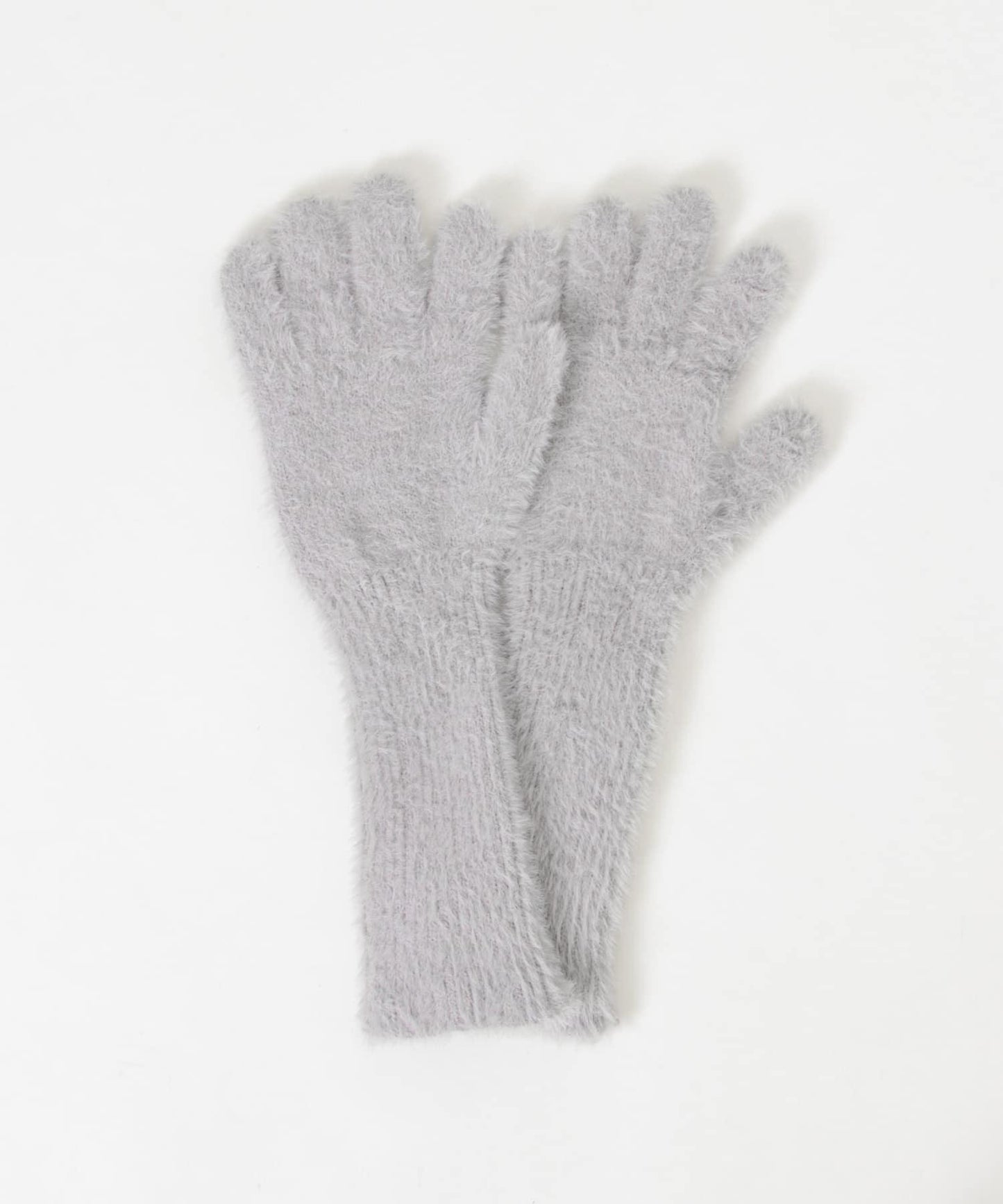 長款毛絨針織手套