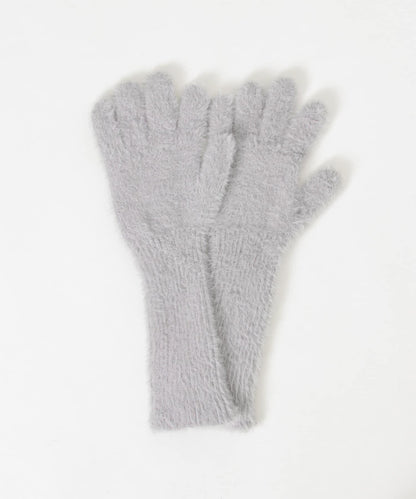 長款毛絨針織手套