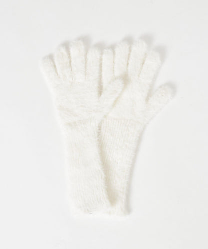 長款毛絨針織手套