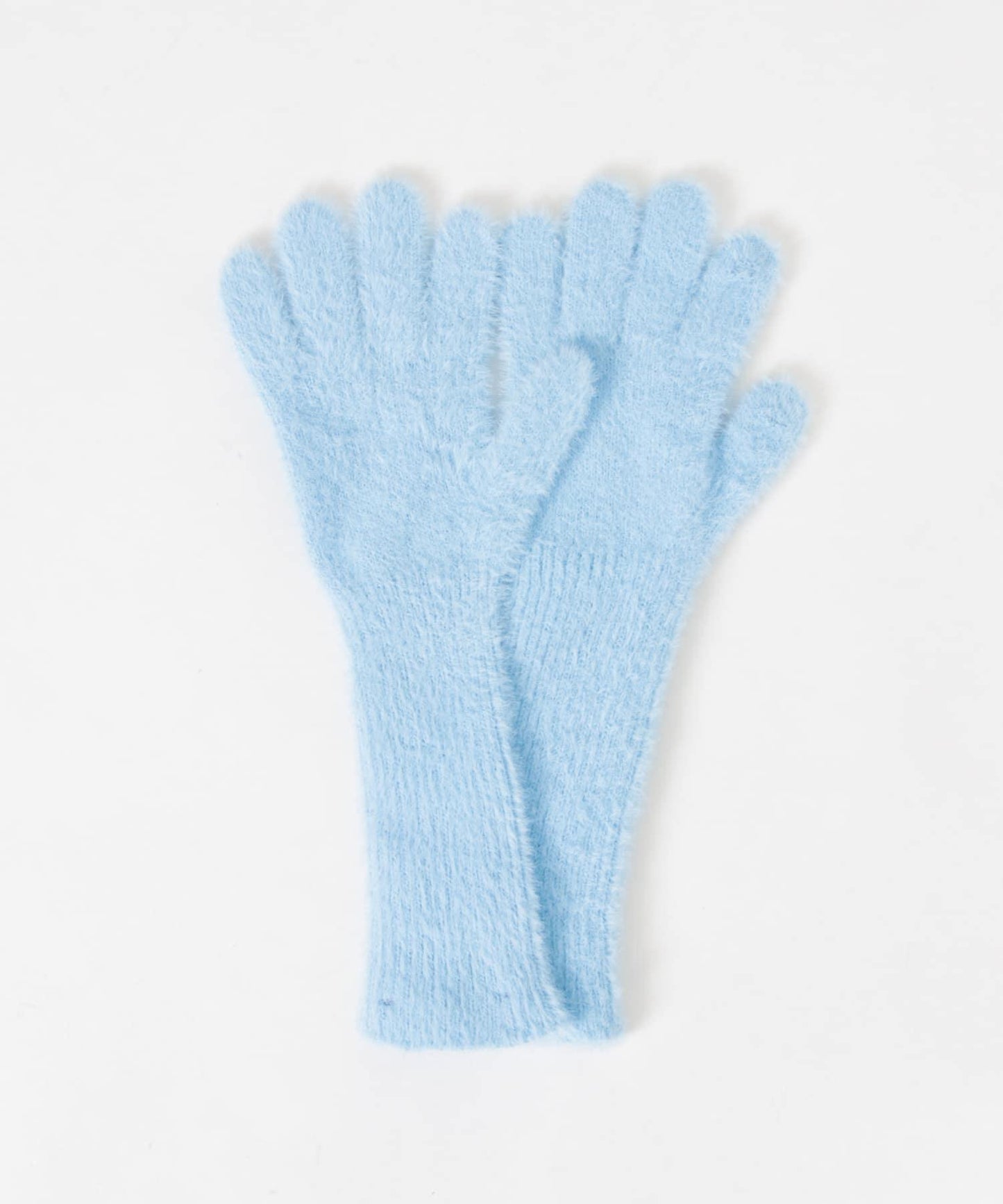 長款毛絨針織手套