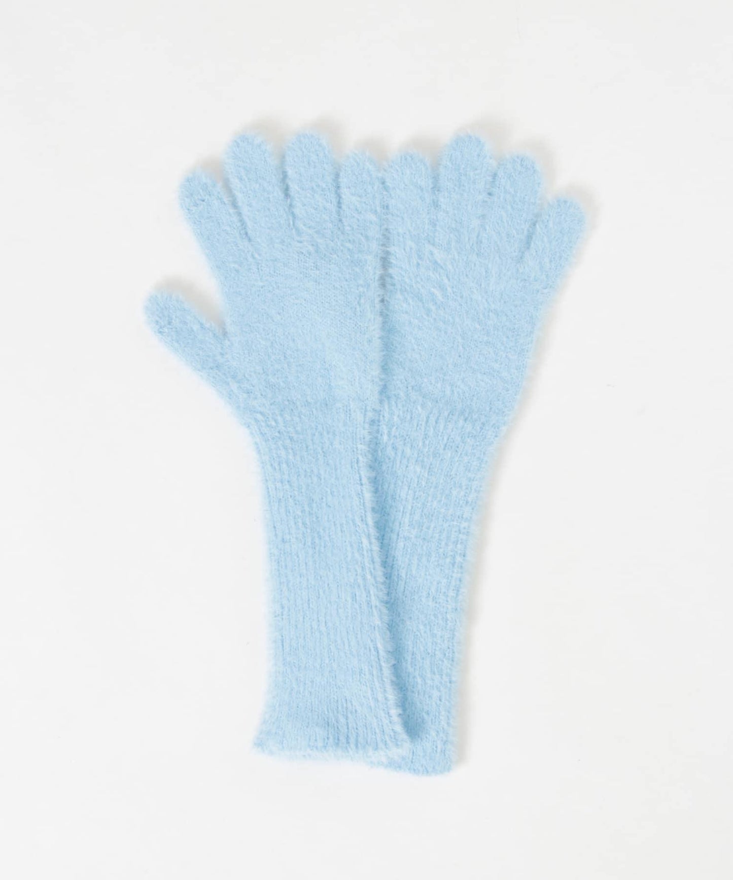 長款毛絨針織手套