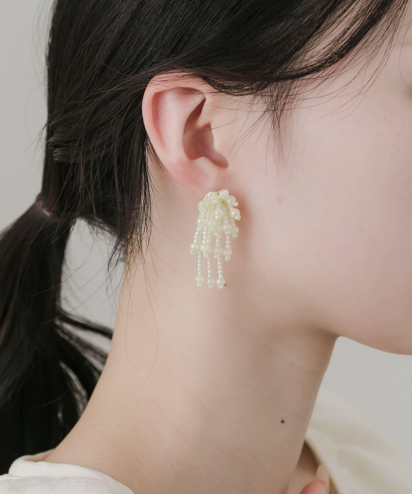 珠飾流蘇耳環