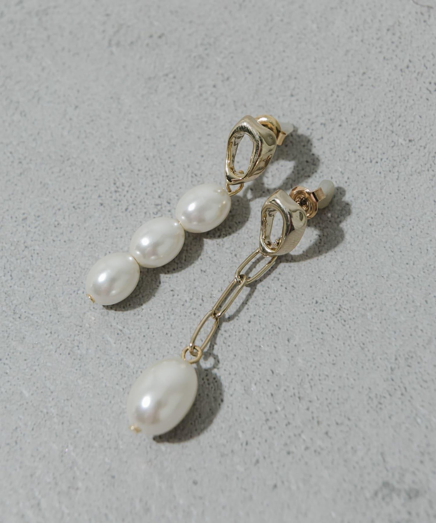 不對稱珍珠流蘇耳環