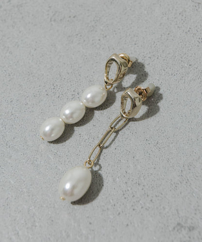 不對稱珍珠流蘇耳環