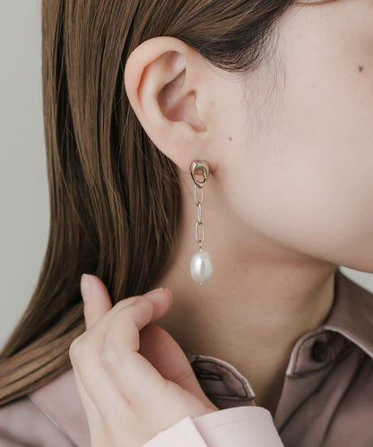 不對稱珍珠流蘇耳環