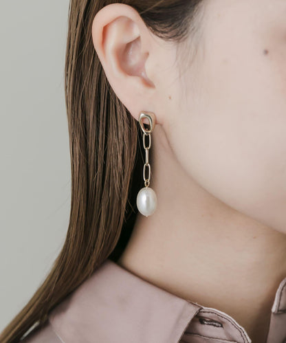 不對稱珍珠流蘇耳環