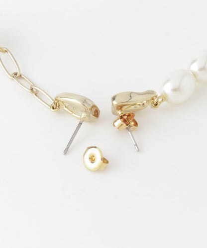 不對稱珍珠流蘇耳環