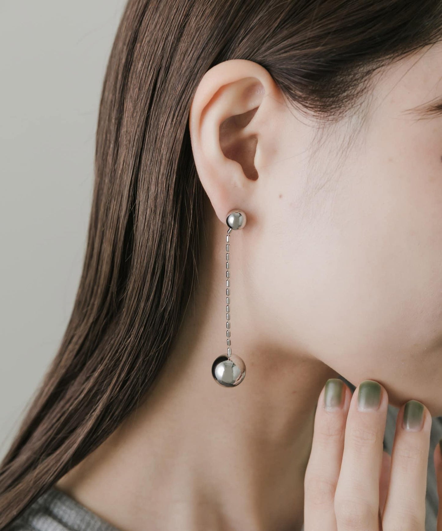 金屬球長款耳環