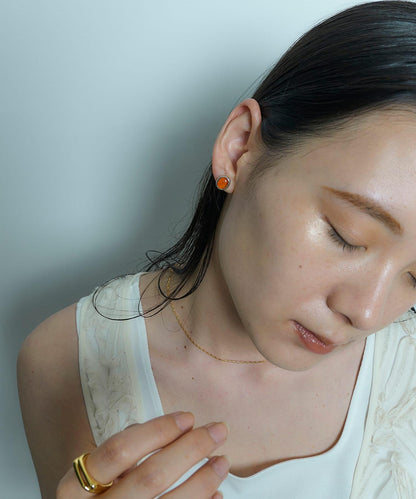 SMELLY so’紅玉髓橢圓形耳環