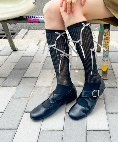 蝴蝶結高筒襪