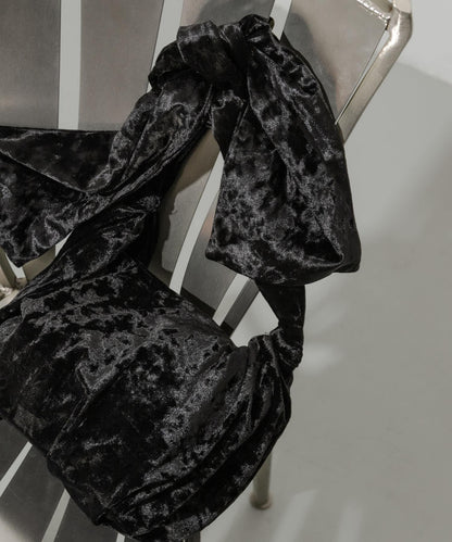 天鵝絨蝴蝶結髮夾