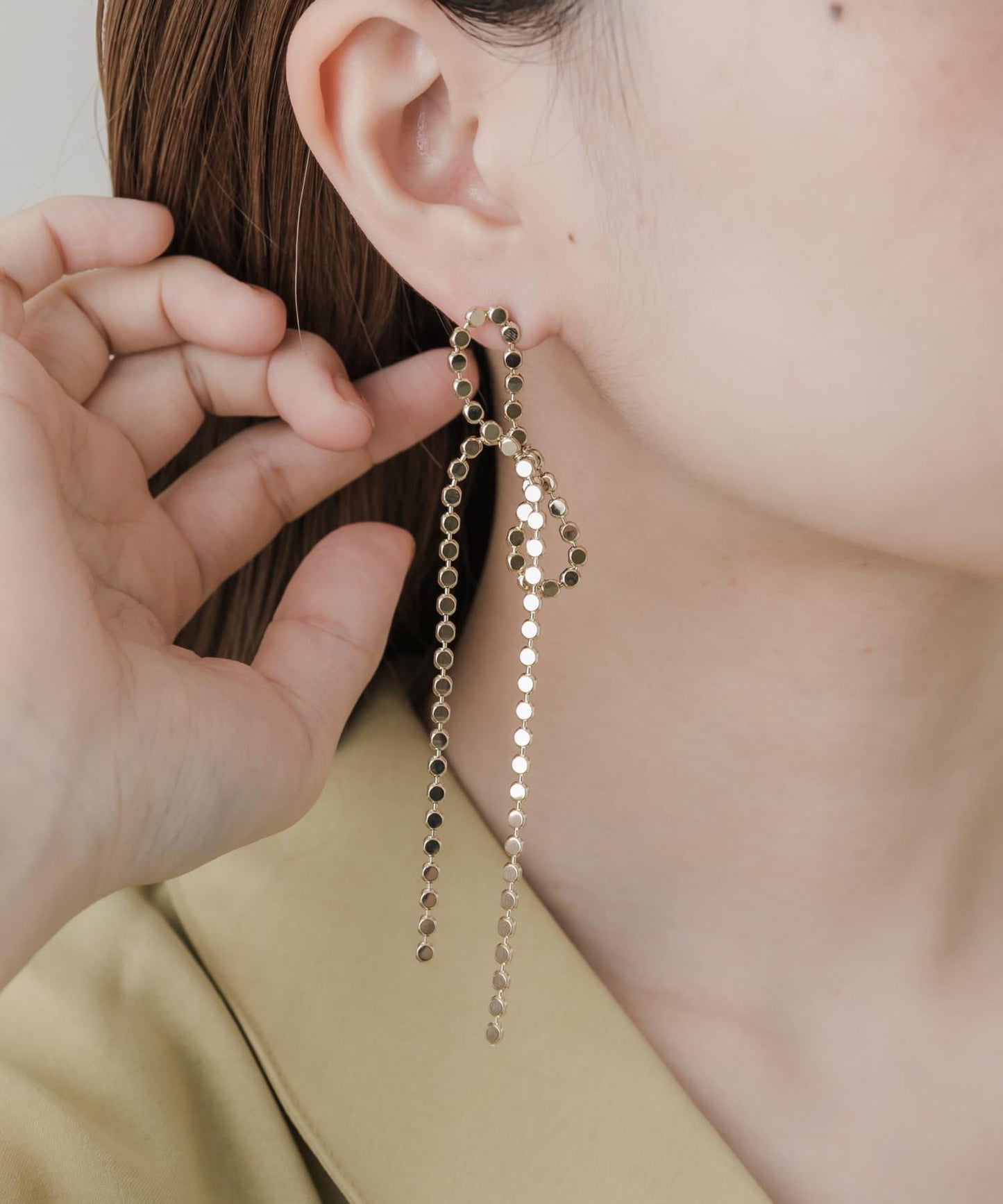 蝴蝶結鏈條耳環